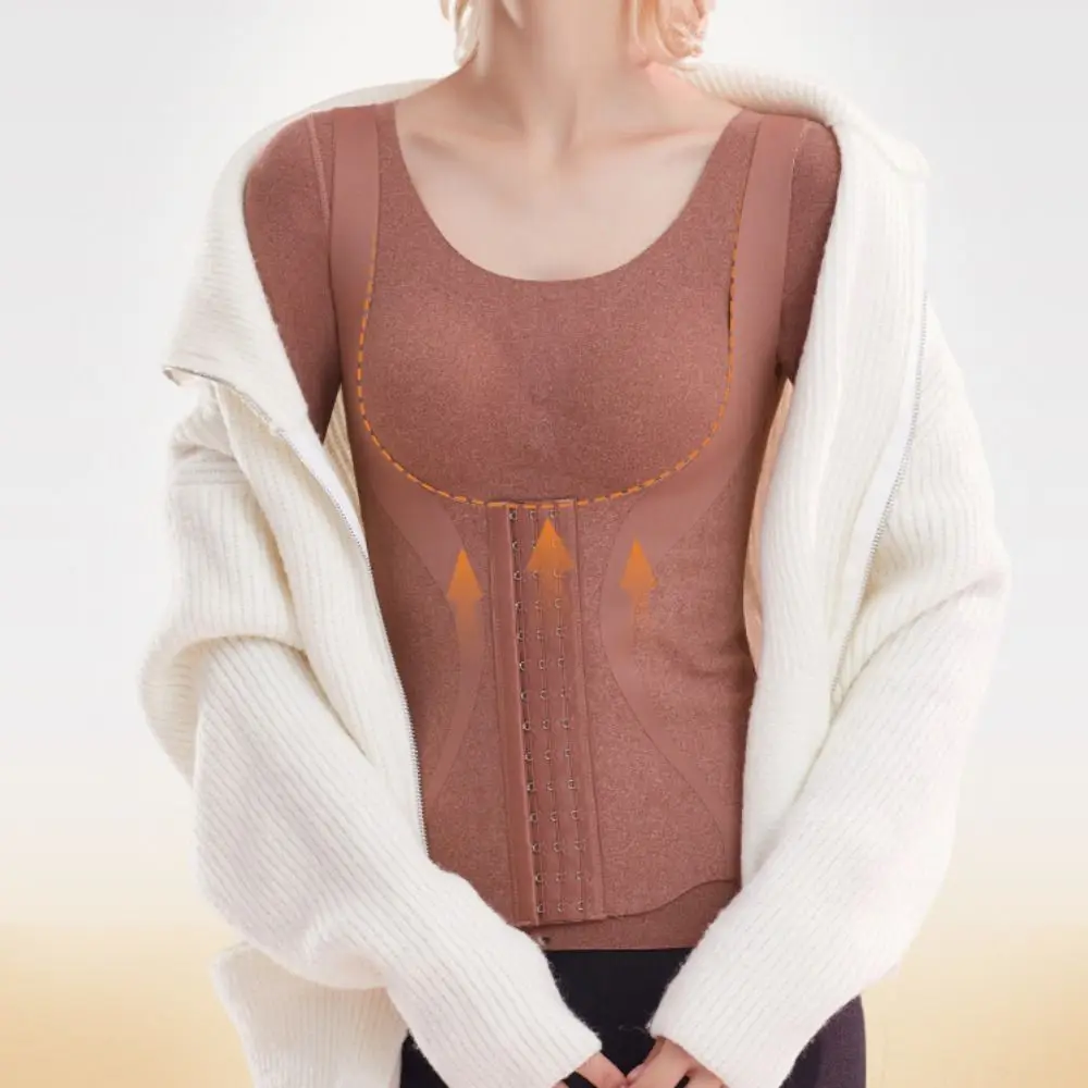 

Slimming Thermal Shapewear Long Sleeves Belly Contracting Tummy Control Top Body Shapers Velvet Thermal Underwear Women