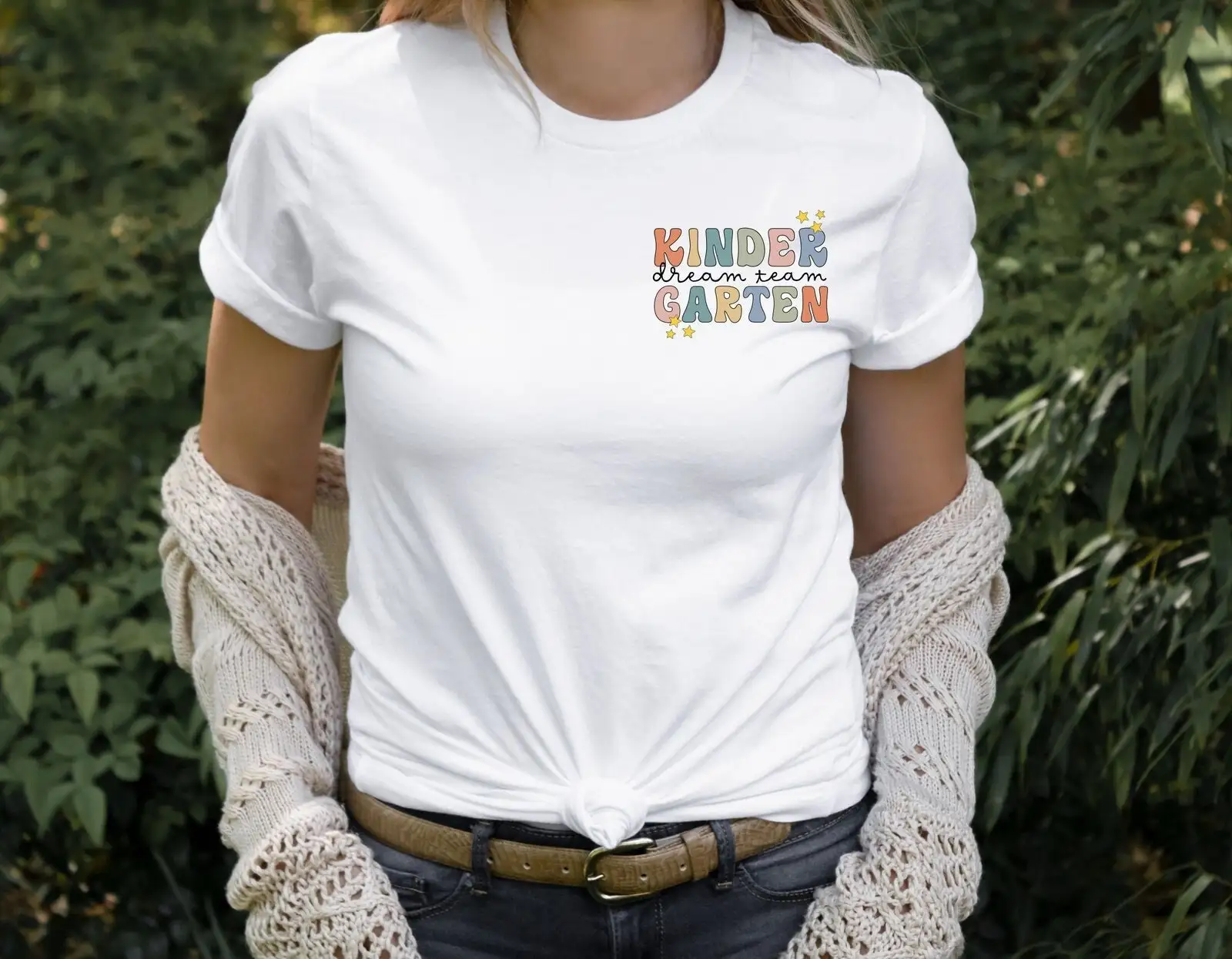 

Minimalist Kindergarten Dream Team T Shirt Pocket Teacher Graduation Kinder Garten