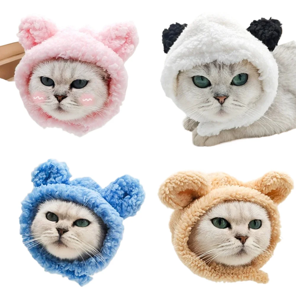 

Adjustable Hat Soft Short Plush Bear Pet Headgear Small Puppy Cap Comfortable Cosplay Costume Pet Accessories