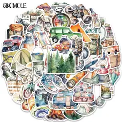 10/30/50PCS Cartoon Watercolor Outdoor Travel And Camping Stickers DIY Travel Luggage Fridge Laptop Graffiti Sticker Kid Decals