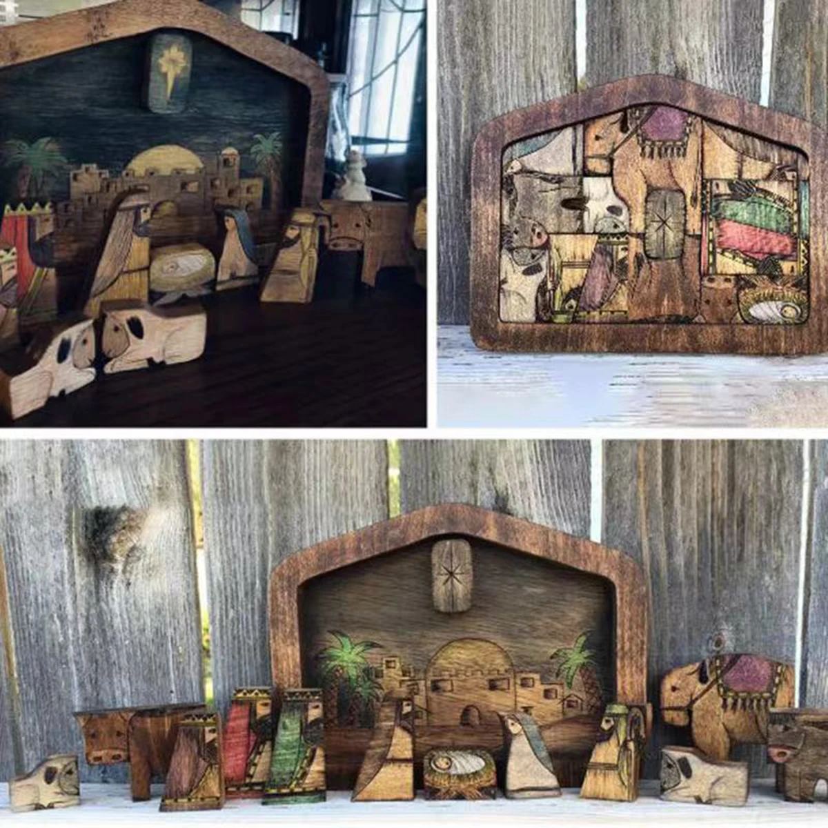 

Wooden Jesus Puzzle Wood Burning Design Nativity Puzzle Nativity Puzzle