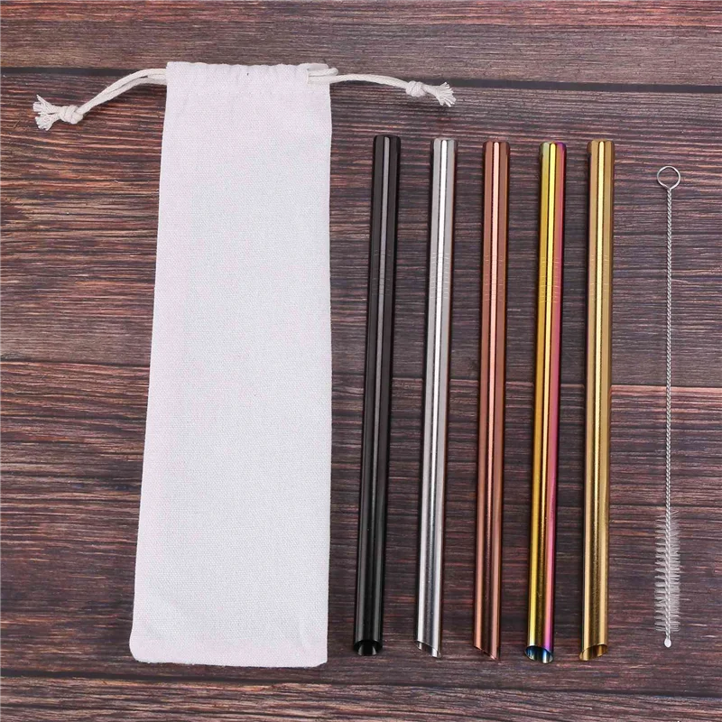 Pajitas para beber reutilizables para piojos, pajitas anchas Boba, pajitas para batidos de té con burbujas y batidos con cepillo de limpieza, bolsa de transporte