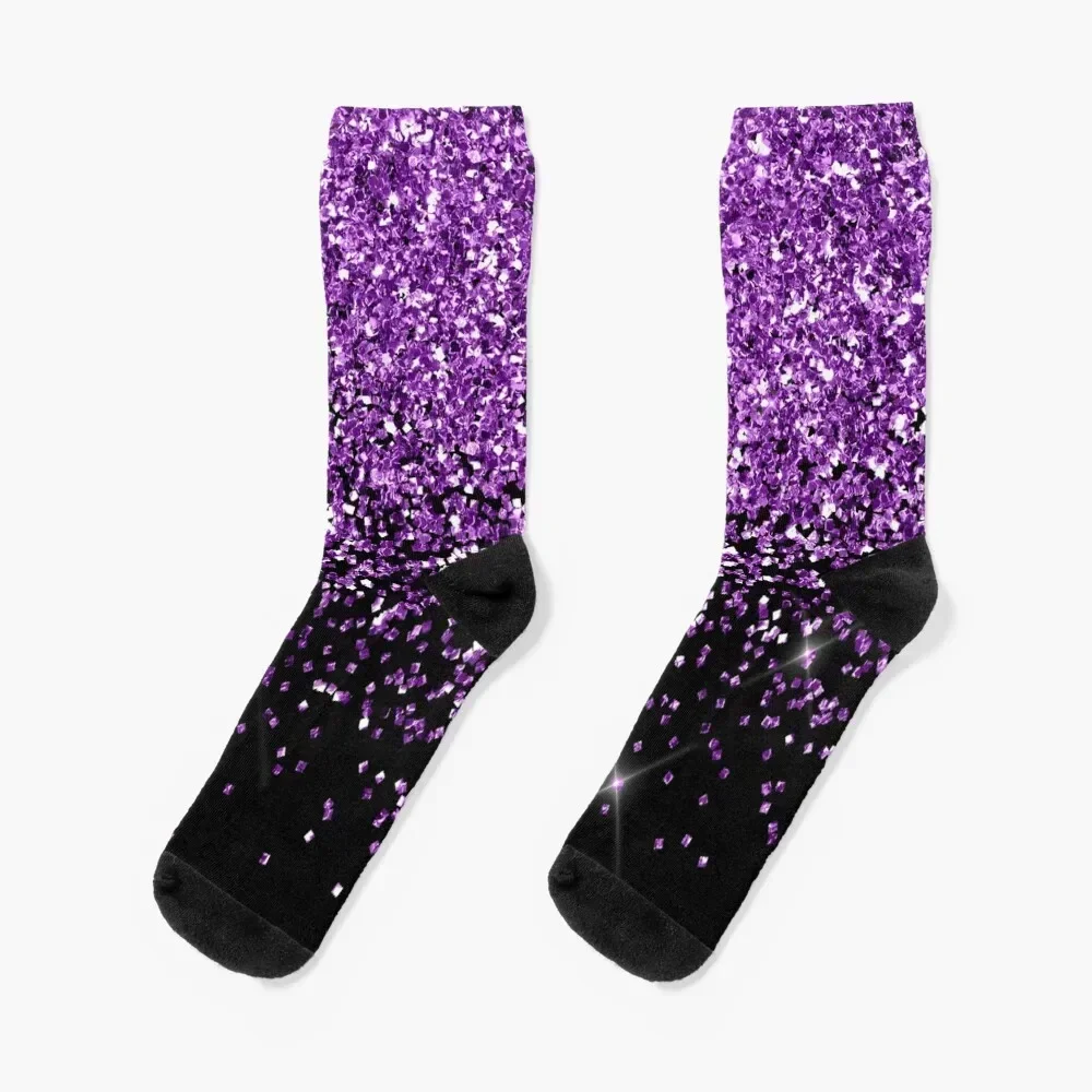 Purple Glitter Socks floor professional running Antiskid soccer Girl'S Socks Men's