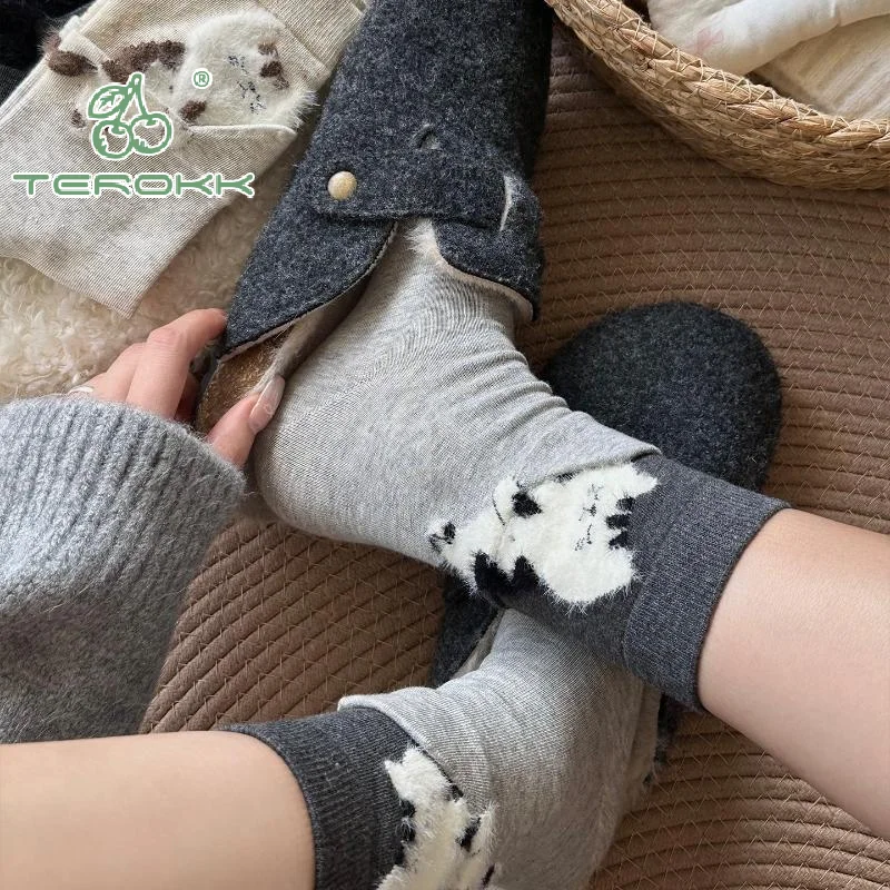 جوارب كاجوال مطبوعة على شكل قطة ثلاثية الأبعاد للأزواج؛ تصميم متوسط الأنبوب مع ميزات مريحة وامتصاص العرق للرجال والنساء. #6