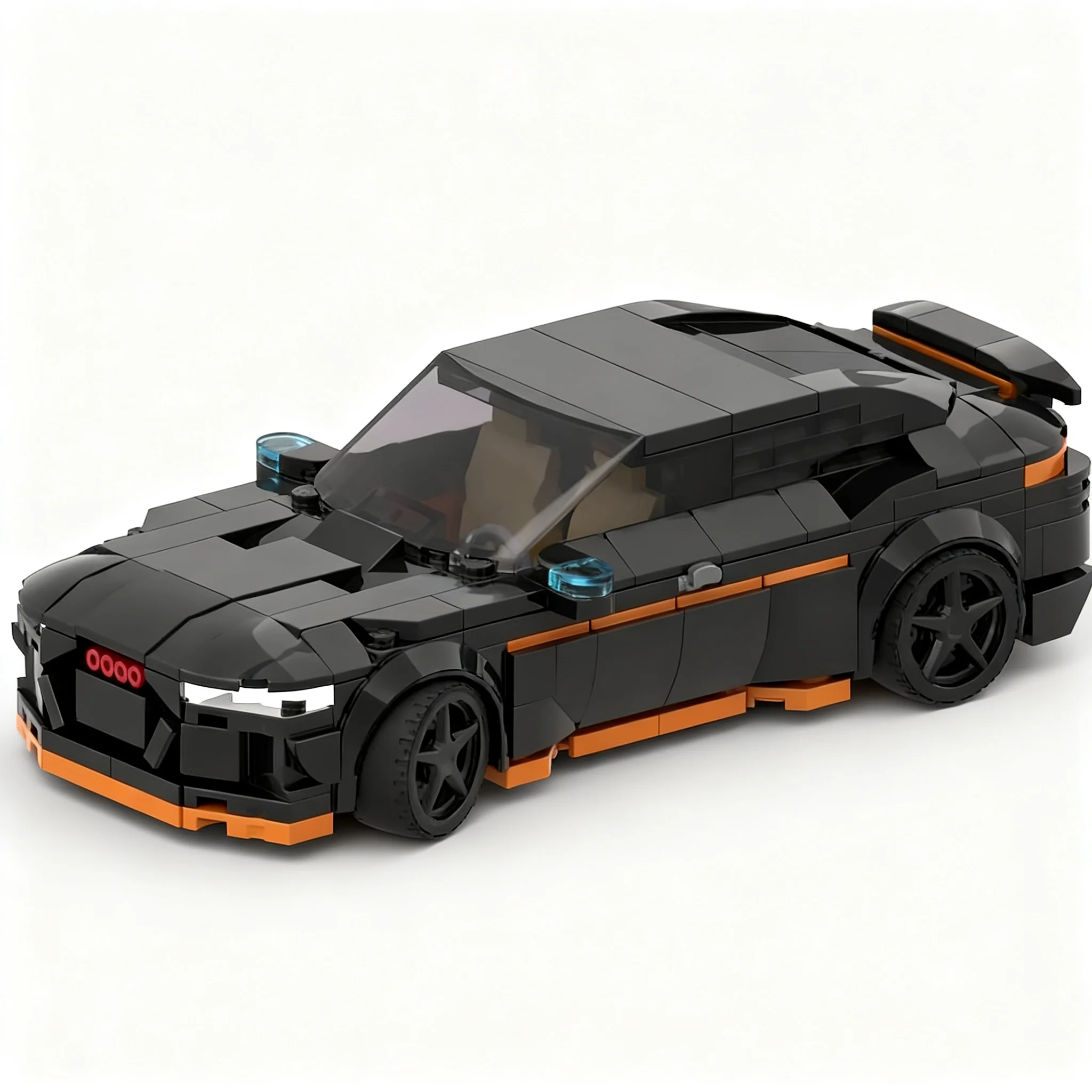 352pcs MOC Audied RS-7 Full Black City Champions Model Building Blocks Toys Construction Christmas Gift Collection Brick 3D