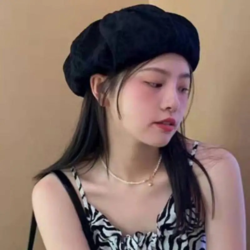 R1WE Retro wzór krowy/mały wzór lamparta kapelusz artysta kapelusz czapka klasyczne kapelusze chmura kapelusz oddychający