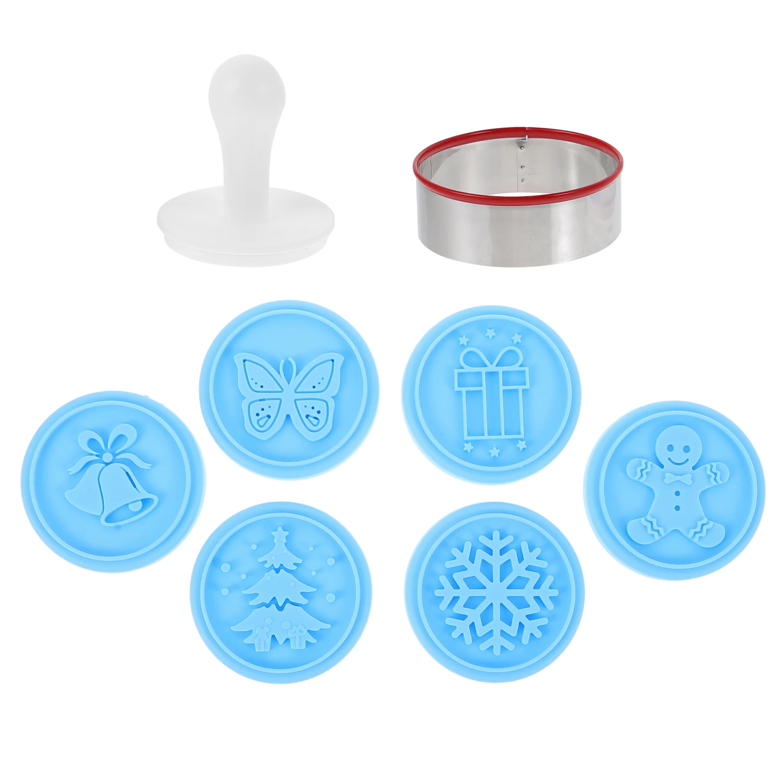 

6 Pcs Embossing Mold Christmas Suit Cake Baking Tools Reusable Silicone Chocolate Molds H Press Mold Press Molds