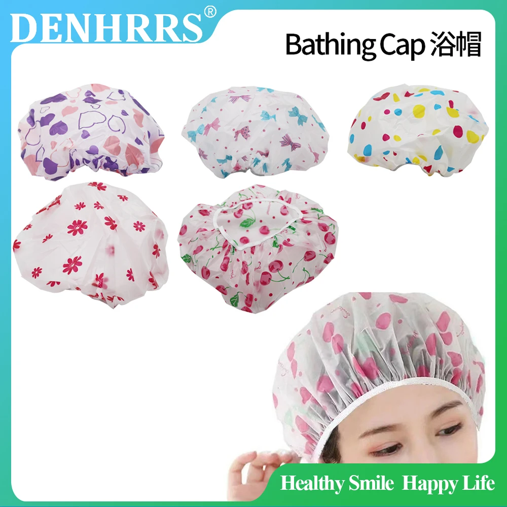 Waterproof Shower Cap WOMEN'S Household Bathing Anti-oil Smoke Hair Care Shower Cap Dry Hair Cap - Image 2