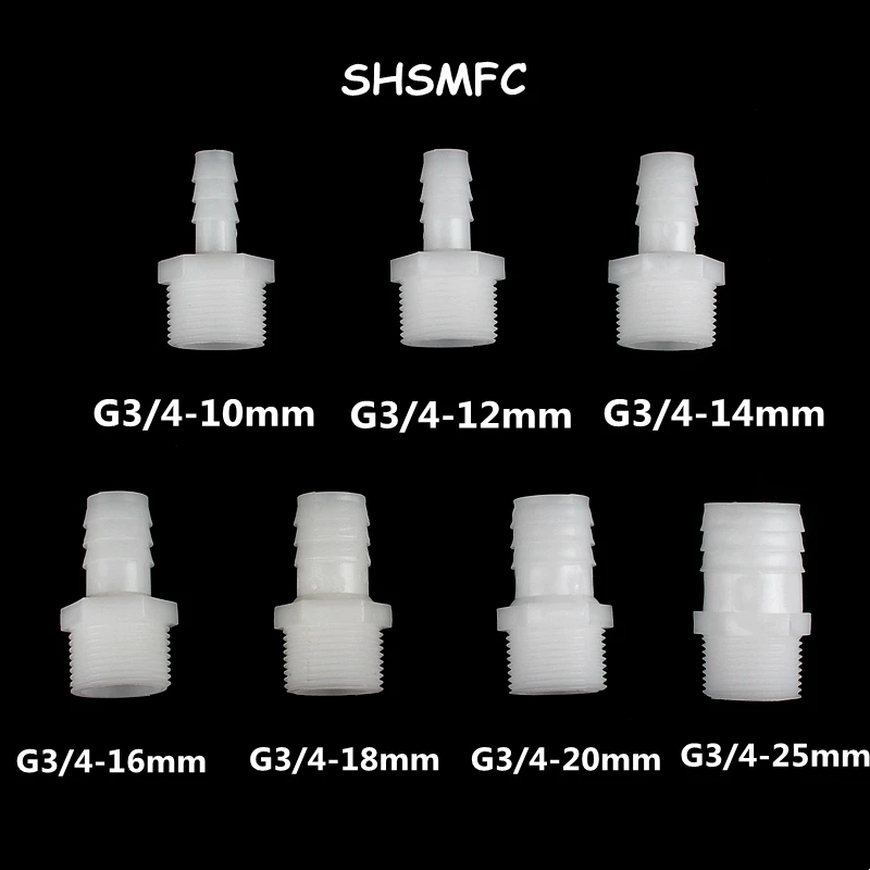 2~50PC Plastic Pipe Fitting 10mm 12mm 14mm 16mm 18mm 20 25mm Hose Barb Tail 3/4\