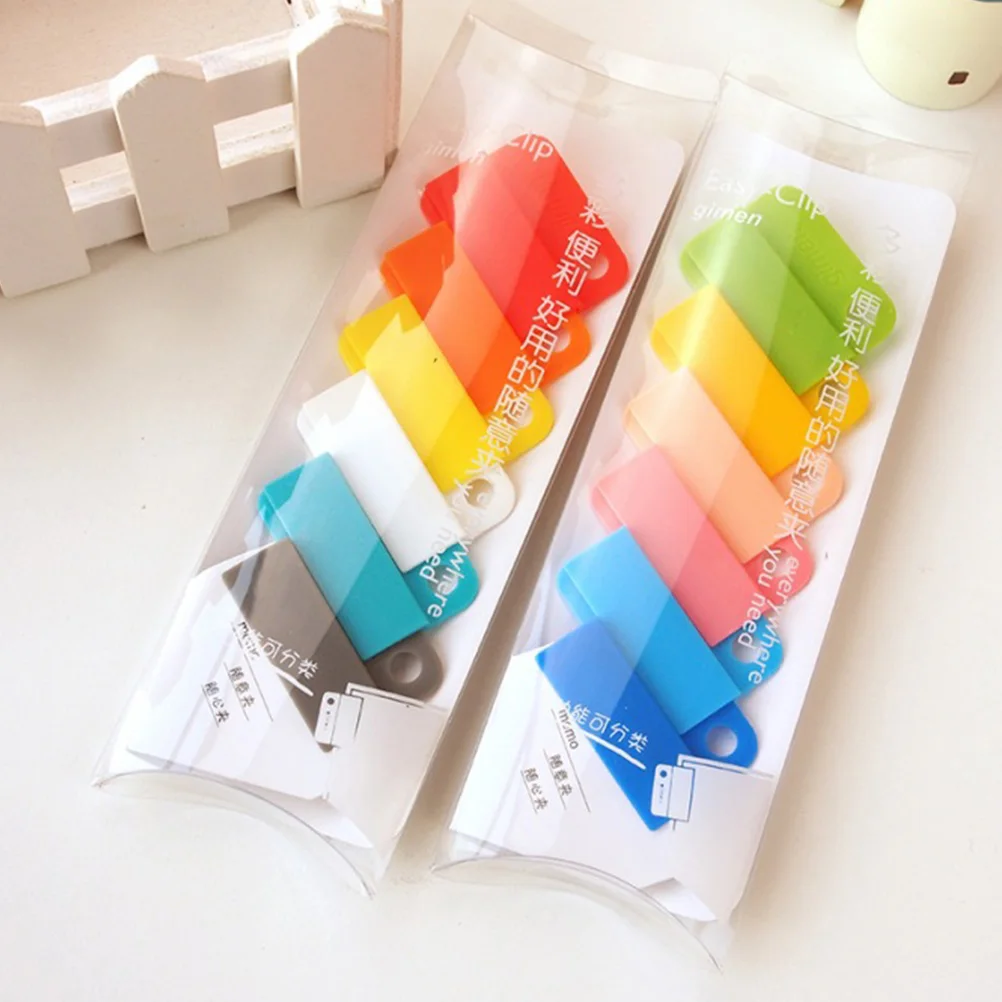 12 Pcs Premium Plastic File Classification Folder Sealing Clips Portable Home Use Bag Sorting Clamp School Accessory Office