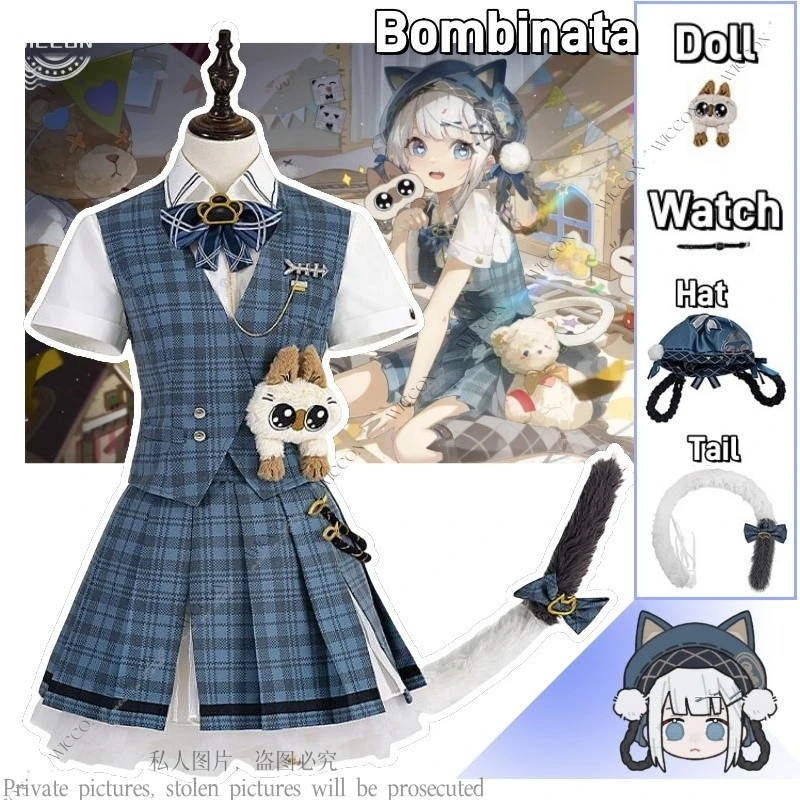 Bombinata Cosplay New Game GRAY RAVEN PUNISHING Cosplay Costume Shirt Skirt Tie Tail Hat For Party Woman Halloween Cat Cute