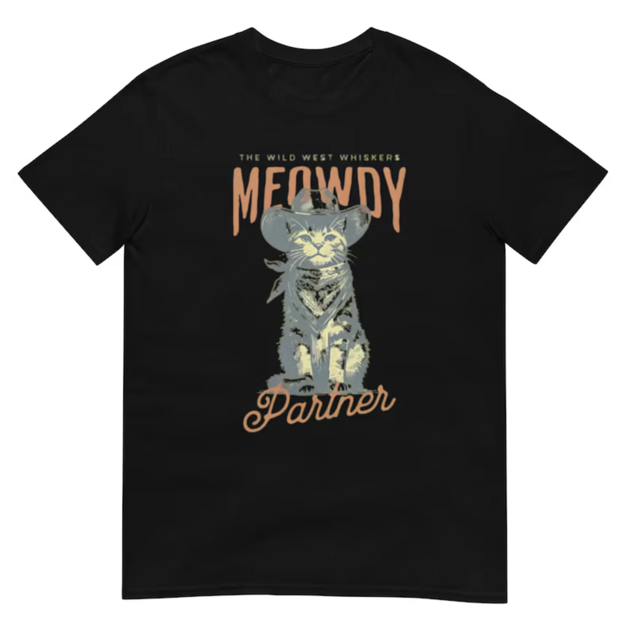 Women'S Fashion Wild West - Damen Kurzarm-T-Shirt Meowdy Partner Western Cowboy
