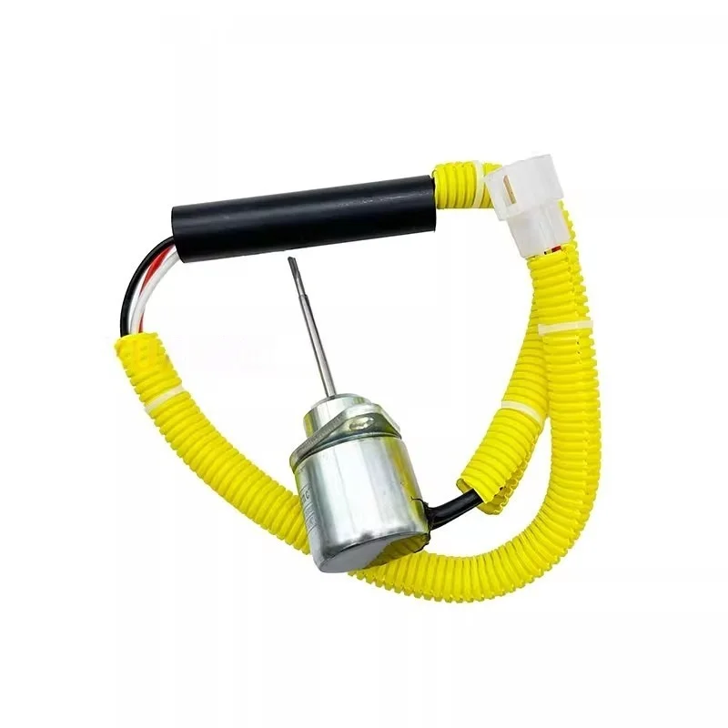Kubota Excavator Flameout Solenoid Valve Switch 1503ES-12A5SUC5SBF34 with Protector Construction Machine Accessory