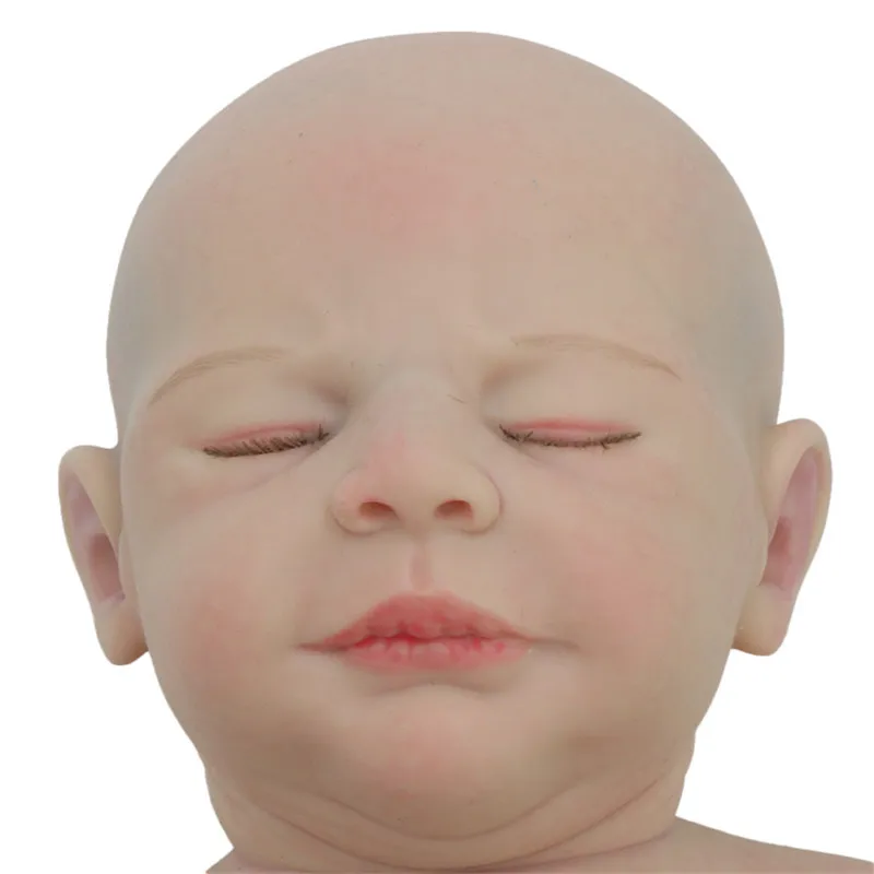 New 18 inch Painted / unpainted rebirth doll kit full solid silicone closed eyes / open eyes reborn kit accessories