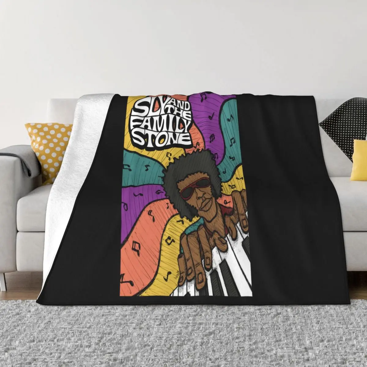 New Popular Sly And The Family Stone Punk Band Mens Black Size S 3Xl New Print Throw Blanket