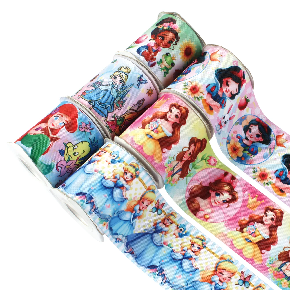 

Disney Princess Ribbons Flower Cartoon Grograin Ribbon 10yards Printed Spring Ribbon for Hairbows DIY Decoration Materials