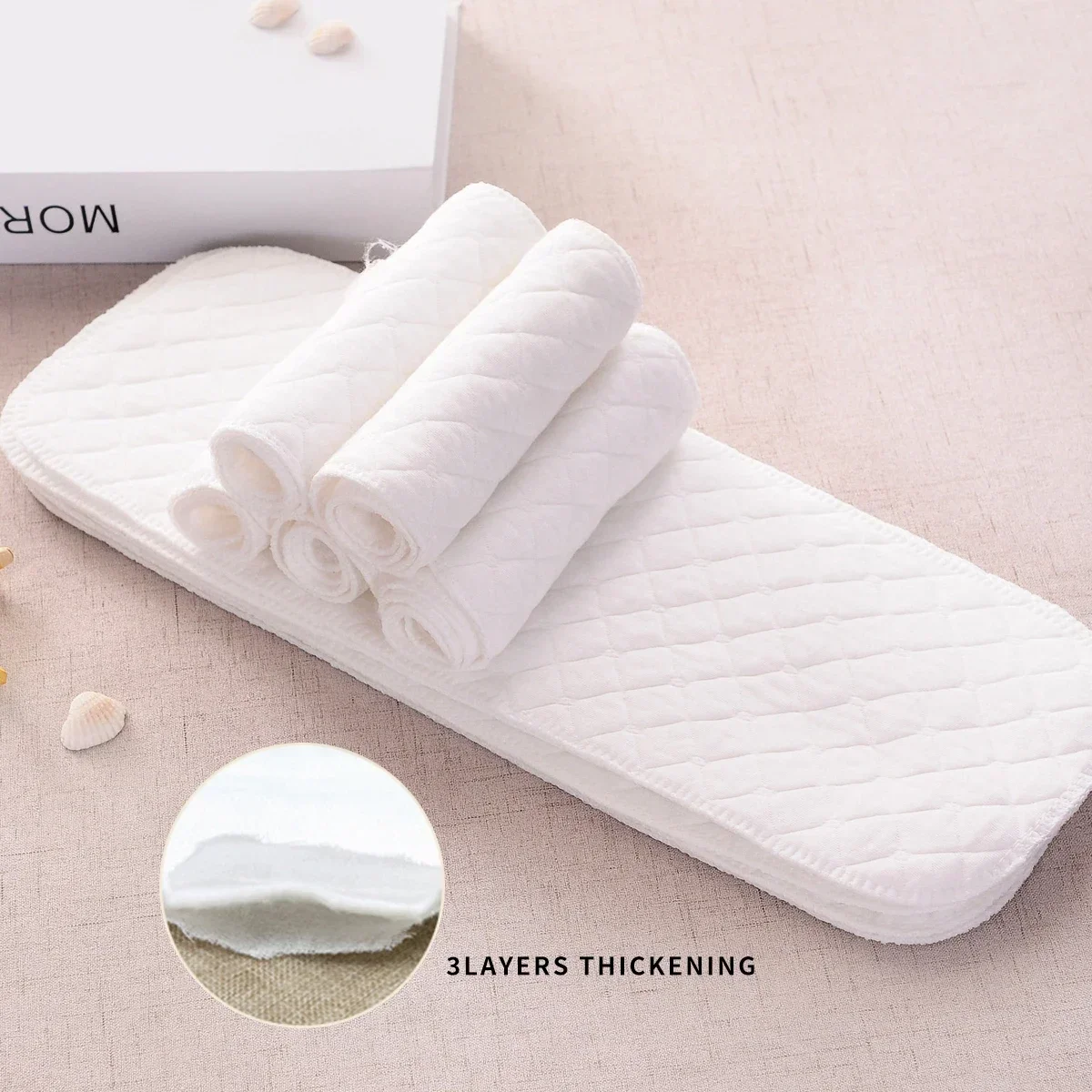 B קטון 10 יחידות / 5 יחידות חיתולים חוזרים לתינוקות, ניתן לשטוף, חיתולים אקולוגיים מבד כותנה לילדים, נושמים