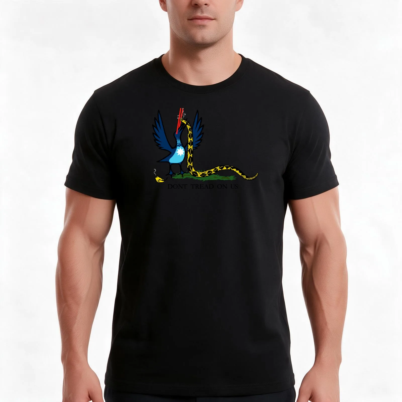 Laser Loon Don’t Tread On Us (clear background) T-Shirt, Summer Casual Cotton Tee, Oversized Streetwear Tops, Unisex Men Women