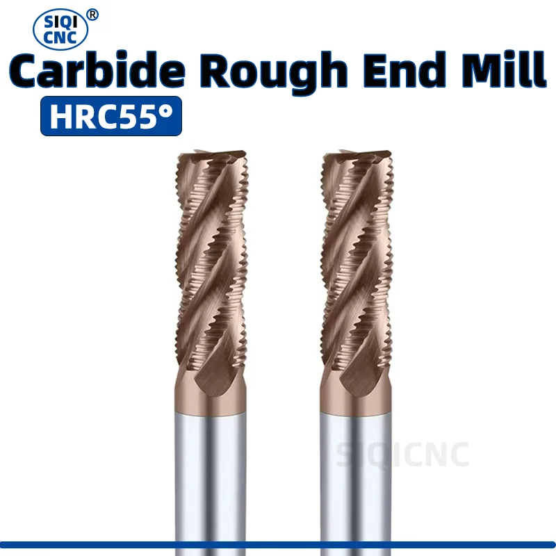 

Solid Carbide Roughing End Mill CNC Milling Tools Router Biits HRC55 4 Flutes Metal Roughing machining 6mm to 20mm