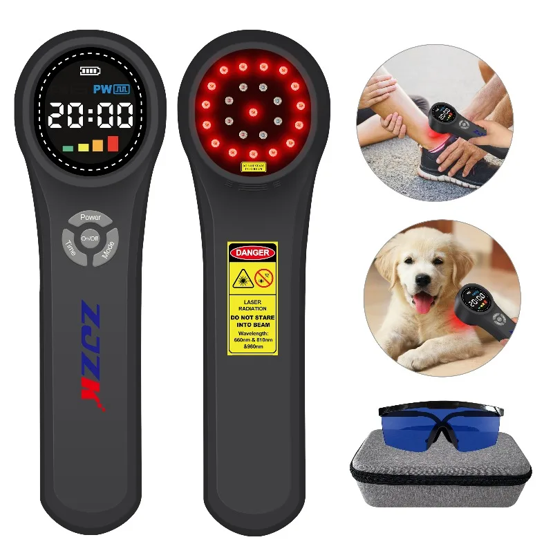 ZJZK 1760mW LLLT Cold Laser Light Therapy Device 660/808/980nm Handheld Portable NIR for Pain Relief Arthritis Sports Injuries