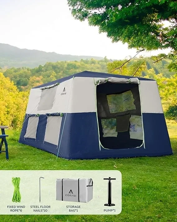 P.F Hot Selling Luxury Portable Windproof air inflatable party camping air tent outdoor tent for sale