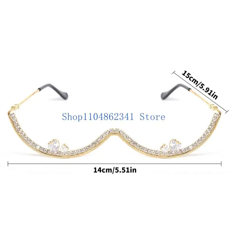 نظارات بتصميم أحجار الراين الفاخرة، هيكل معدني عملي، نظارات كوسبلاي، ديكورات عصرية لإكسسوارات الحفلات ذات الطابع