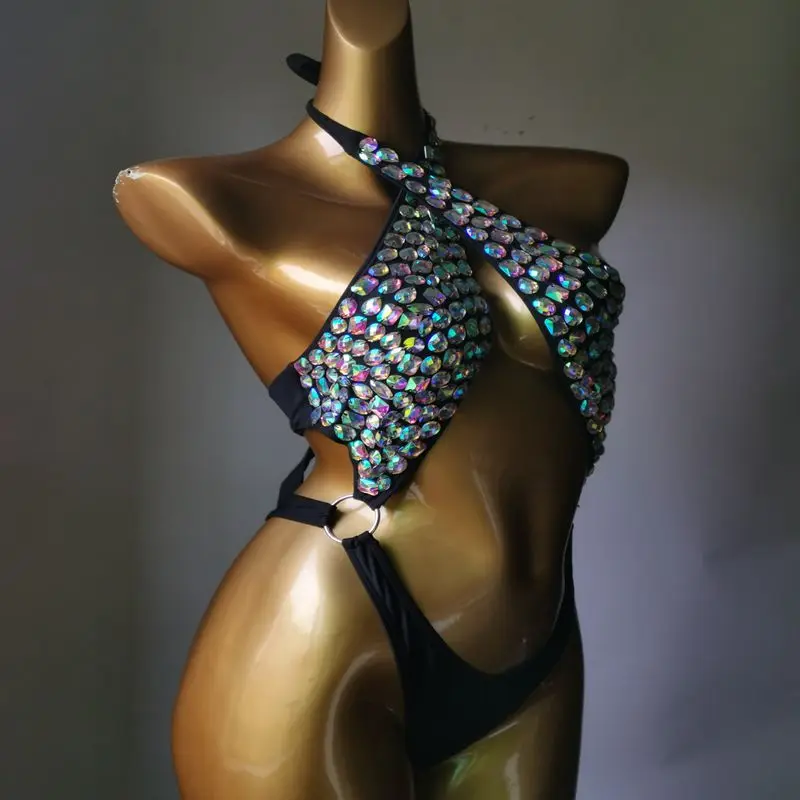 Imagem -05 - Venusvacation Moda Cristal Bikini Maiô de Uma Peça Biquíni Boa Qualidade Handwork Diamante Biquíni Banho Conjuntos 2023