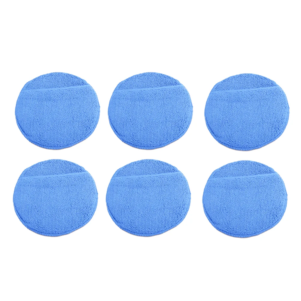 

6pcs 5 Inch Large Size Car Wax Applicator Pads with Hand Pocket Microfiber Polishing Sponges Vehicles Care Cleaning(Blue)