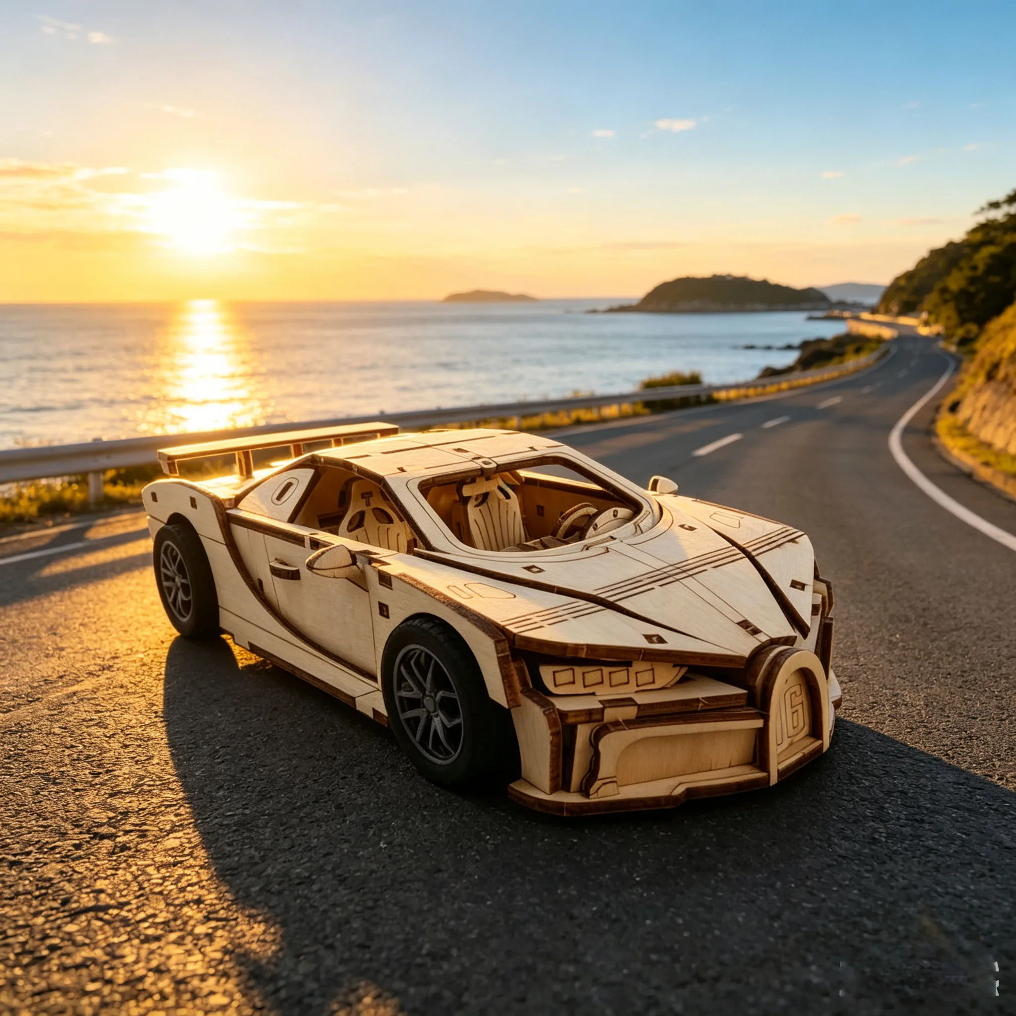 3D Wooden Supercar DIY Jigsaw Model: A Hand-Assembled Mechanical Ornament and A Unique Choice for Desk Decoration.