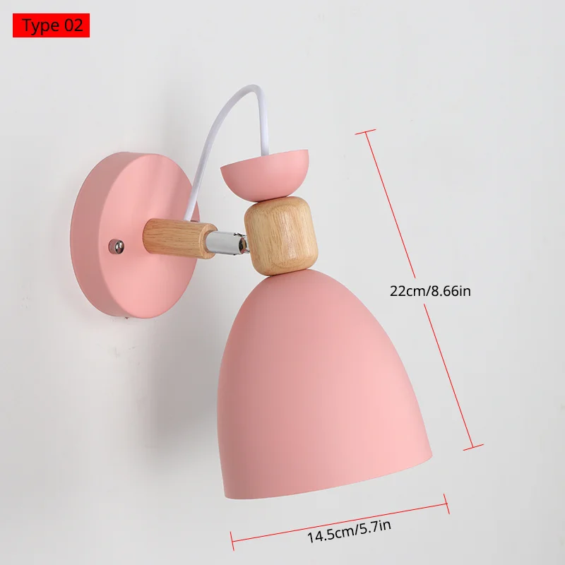 Macaron Color Wall Lights Modern Simple Bedroom Wall Lamps Decoration Hotel Room Wall Lamps Indoor Lighting Fixture Without Bulb