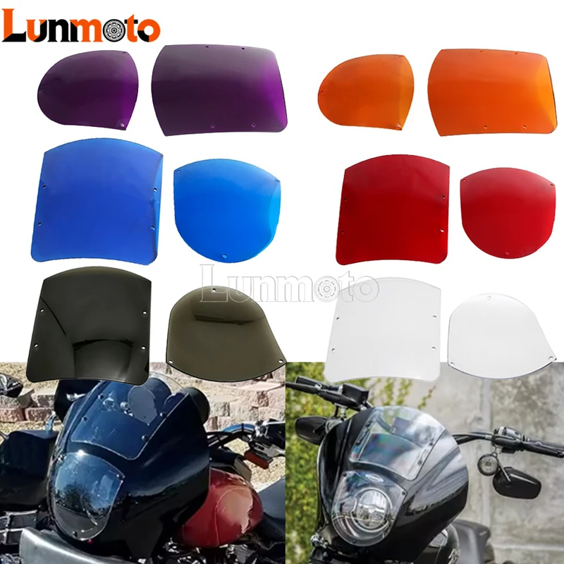 Upper Lower ABS Windscreen Quarter Fairing Wind Deflector Bolt‑On For Harley Sportster XL 88+ Super Glide 1986-94 Dyna 1995‑2005