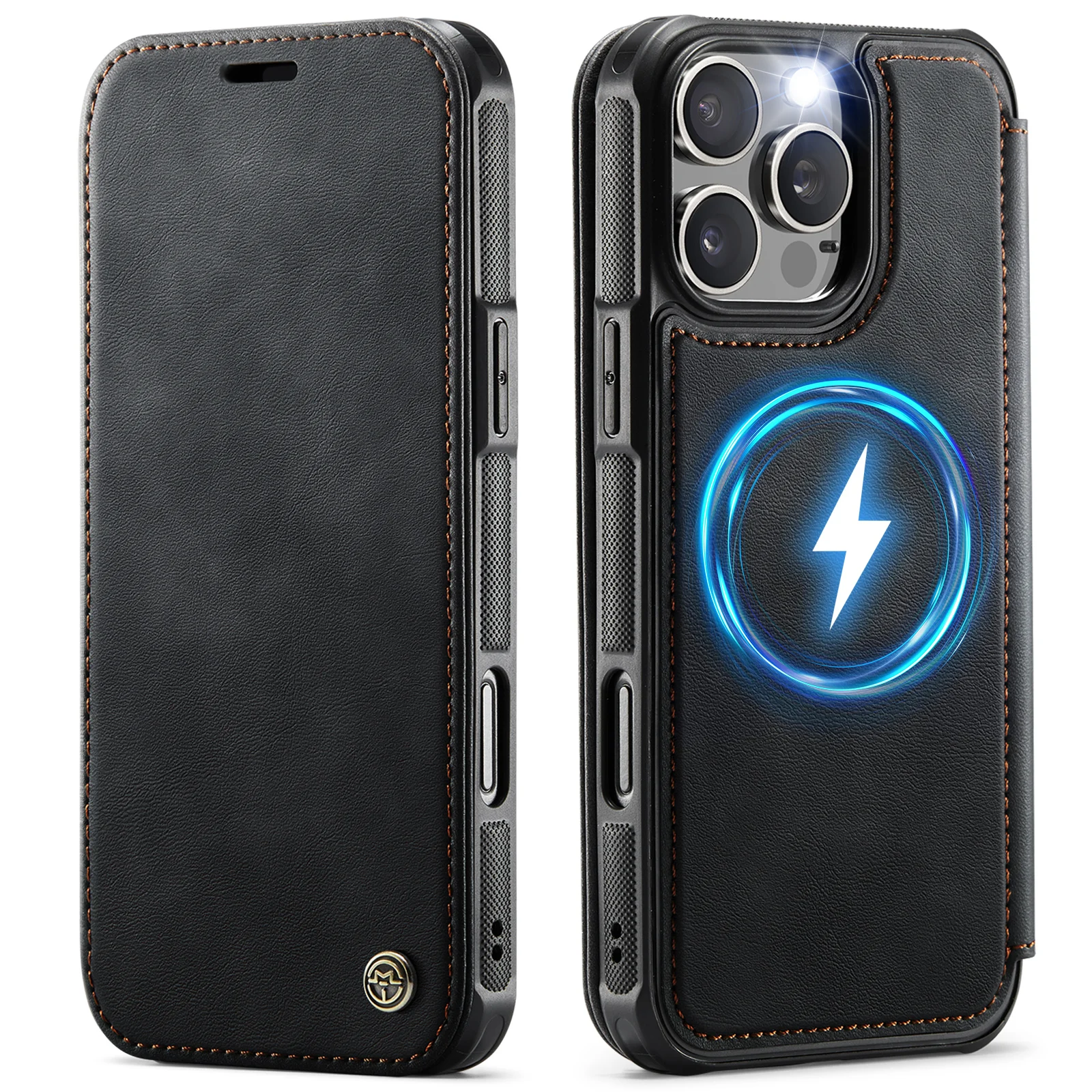 Étui portefeuille à rabat en cuir PU anti-RFID CaseMe pour iPhone 17 Pro Max 16 Air 15 Plus 14 13 12 SE 8 7