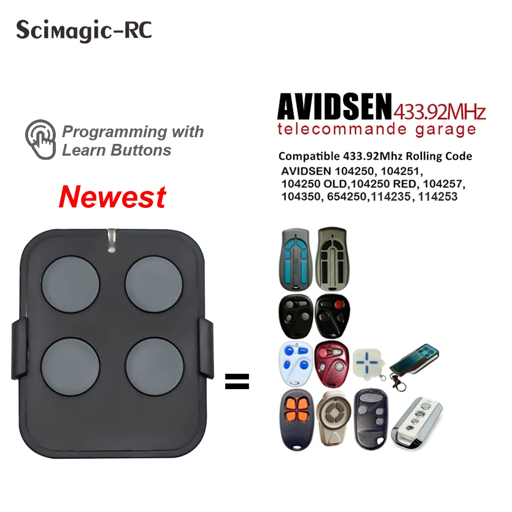 Avidsen 114253 дистанционное управление гаражной дверью 433,92 МГц Открыватель ворот с непрерывно изменяющимся кодом ручной передатчик брелок