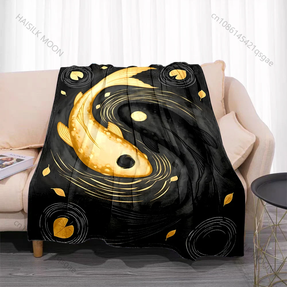 Celestial dragon with luminous wings atop peak Print Blanket Flannel Material Soft Warm for All Seasons Home Camping Picnics RV