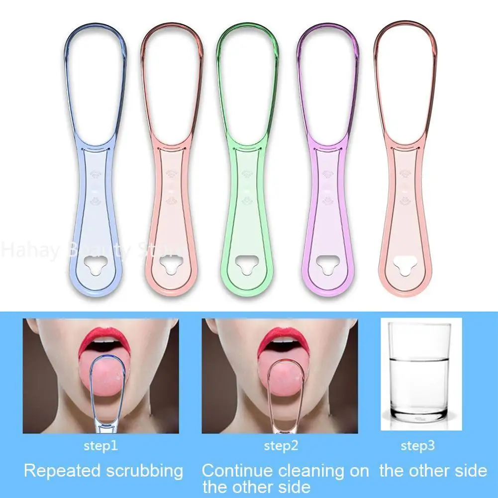 Tongue Cleaners Adult Scraper Tongue Coating Cleaning Scraping Off Breath Tongue Cleaning Scraper Food Grade PP Material