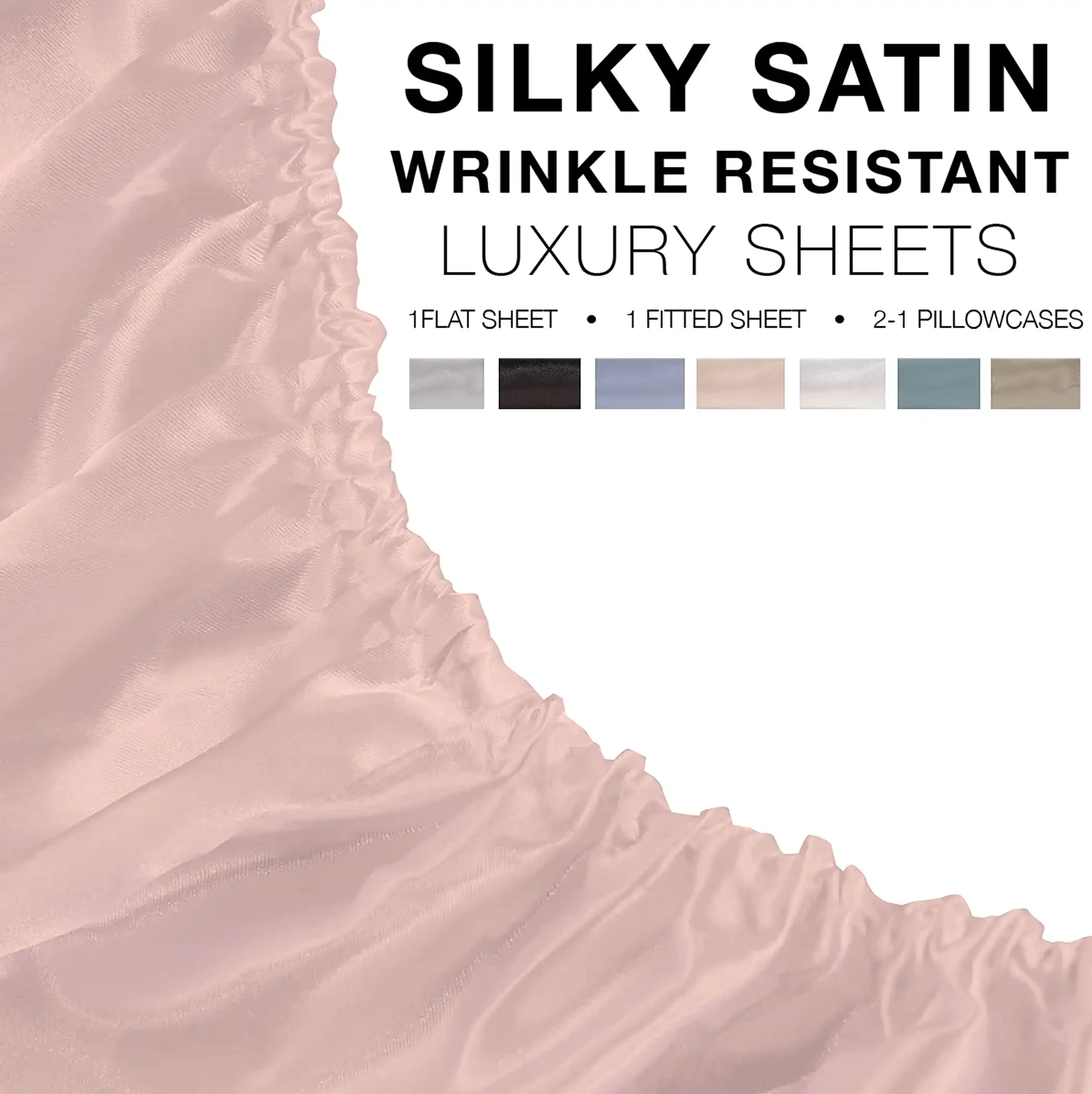 230 Thread Count Pink Polyester Sheet Set, Full, (4 Pieces)