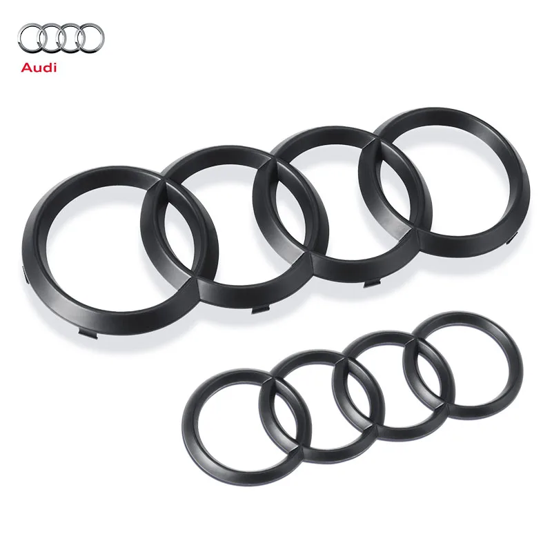 Car Logo Badge Car Front Grille Rear Trunk Lid Emblem Stickers For Audi A1 A3 A4 A5 A6 A7 S3 S4 S5 S6 RS3 RS4 RS5 RS6 Q3 Q5 Q7