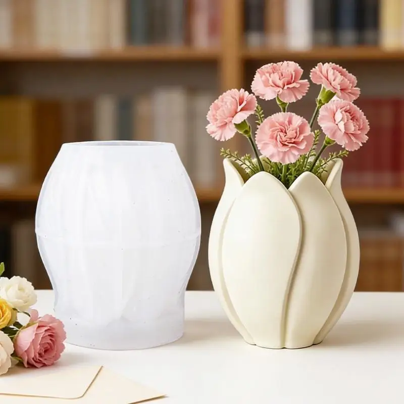 3D Flower Pots Silicone Mold For Making DIY Flower Bud Pots/Scented Candle Jar Decorative Ornaments, Floral Gifts & Home Decor