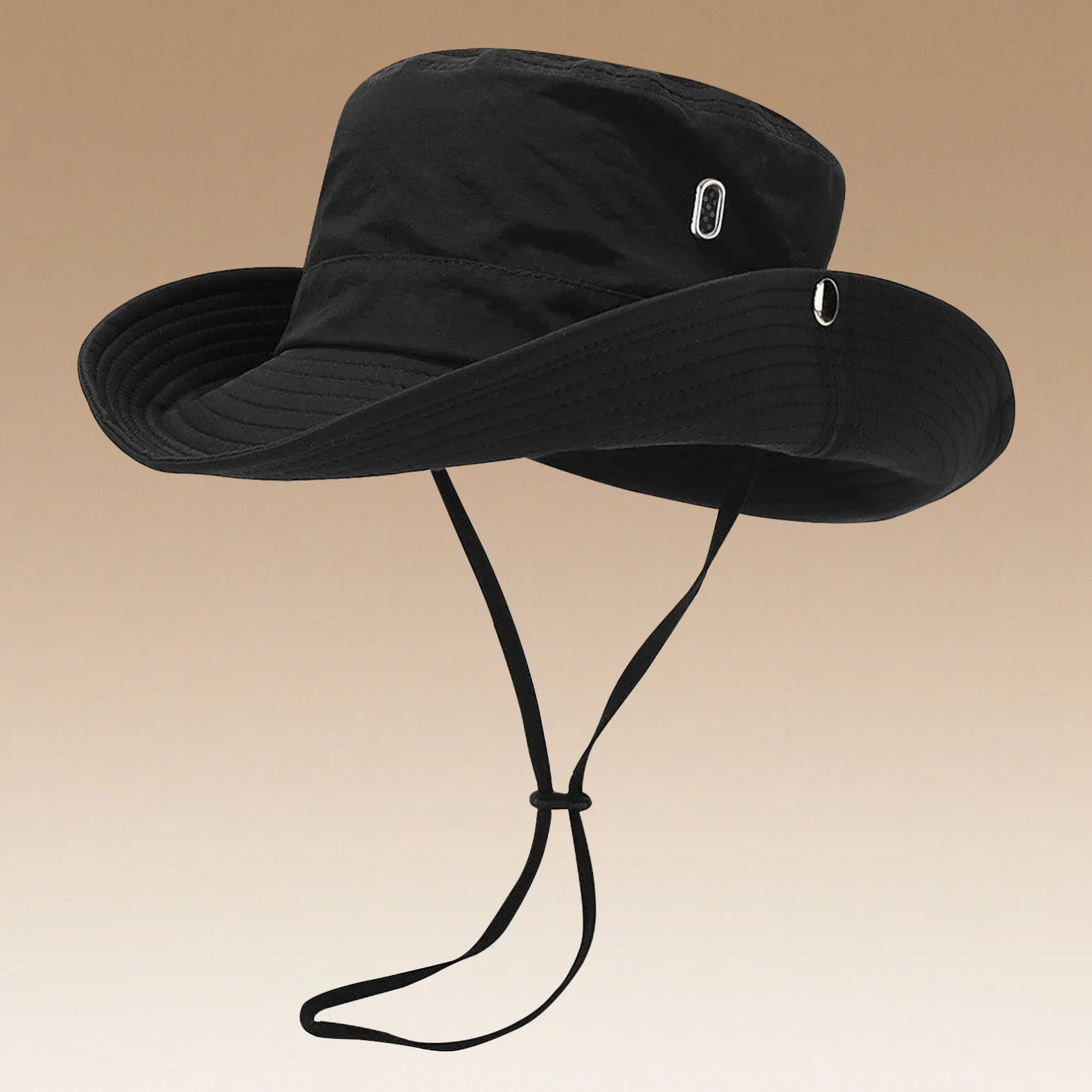Drawstring Sun Hat for Men Women, Summer Wide Brim Fisherman Cap, Custom Logo Outdoor Fishing Hiking Hat