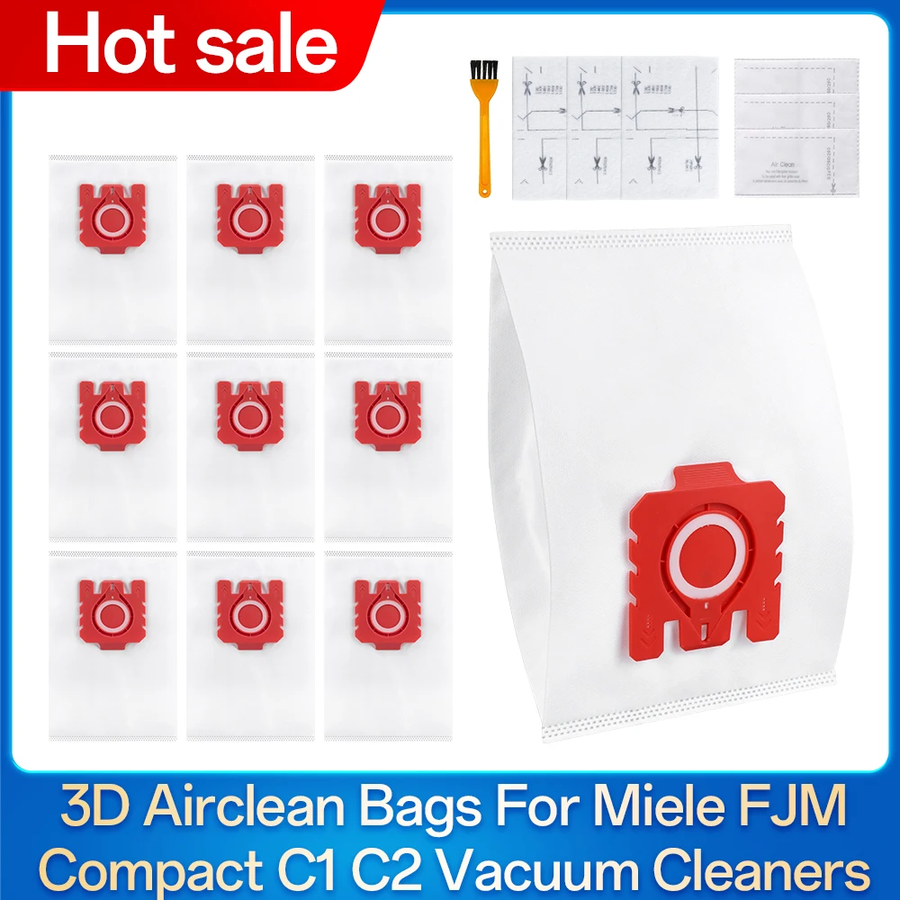 Sacs à poussière 3D Airclean FJM pour aspirateur série Miele Compact C1 C2 S241 S290 S300i S500 S700 S4 S6, accessoires