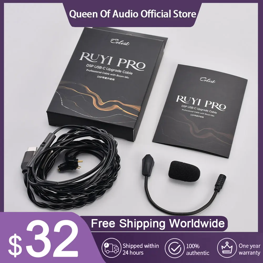 

New Kinera Celest Ruyi Pro With DSP USB-C Earphone Cable Detachable Boom Mic IEMs For Gaming Esports Meeting Headset Accessories