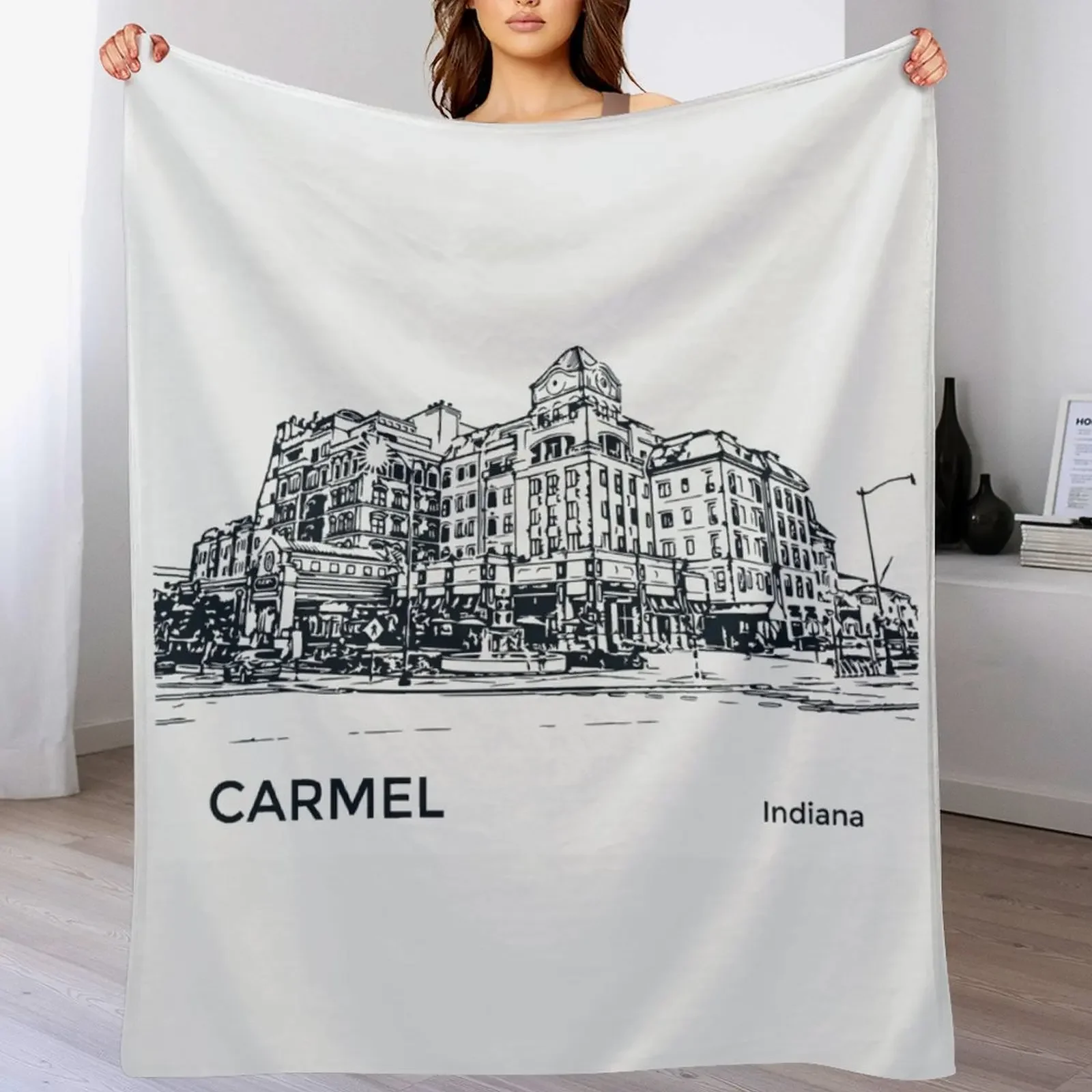 Carmel Indiana Throw Blanket Color Fast Cozy Throw Blanket