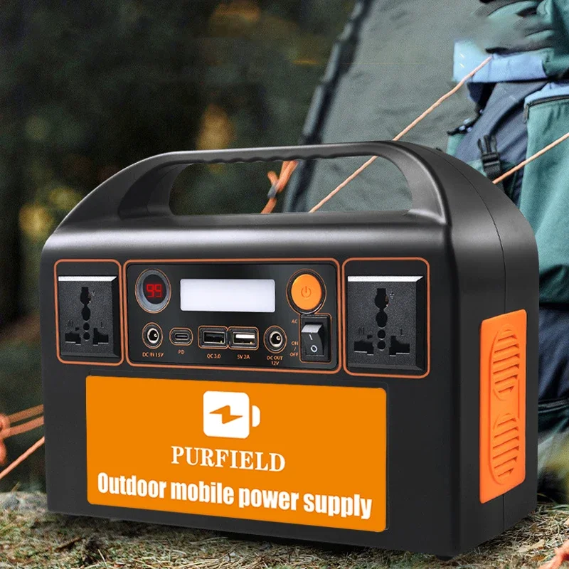 Power Bank for Camping LED Light 300W Portable Power Station 90Ah LiFePO4 Battery Solar Generator Outdoor Energy Storage Supply