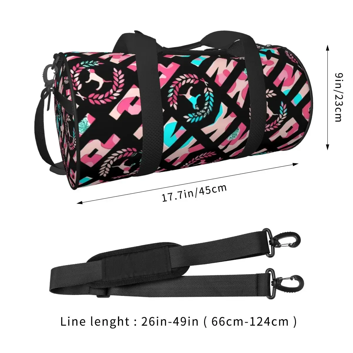 Love Pink Sports Bags Secret Wallpaper Travel Training Gym Bag Gym Accessories Retro Handbags Couple Oxford Fitness Bag