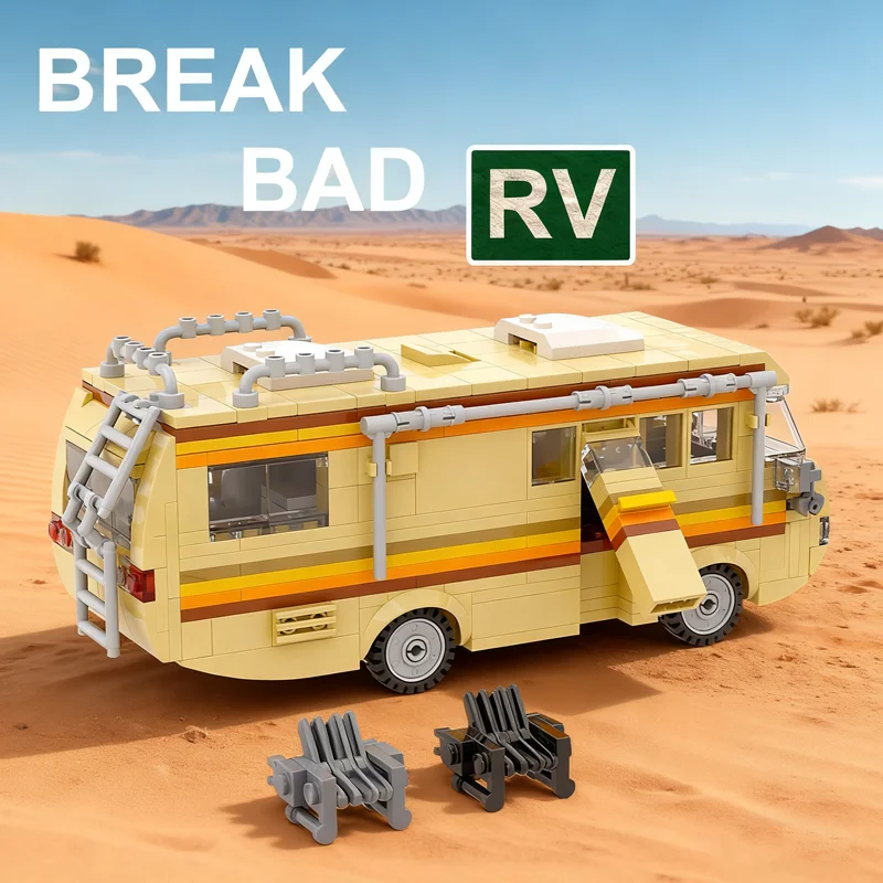 360PCS MOC Famous TV Series Breaking Bad Lab RV Car Building Blocks Kit City High-tech Bus Vehicle DIY Model Van Kids Toys Gifts