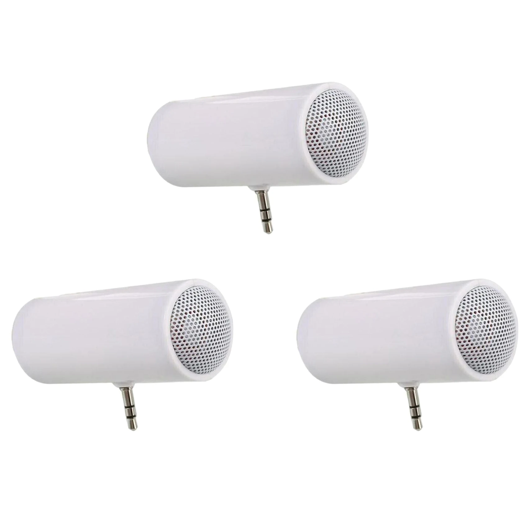 A07I 3pcs 3.5mm Jack Stereo Mini Speaker Portable MP3 Music Player Speaker Amplifier Loudspeaker for Phone Tablet PC-White