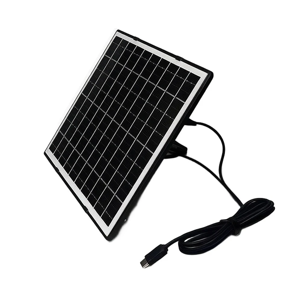7-Watt Monocrystalline Solar Panel for Surveillance Cameras 5V DC Output Photovoltaic Module 1.5m Type C Interface Cable
