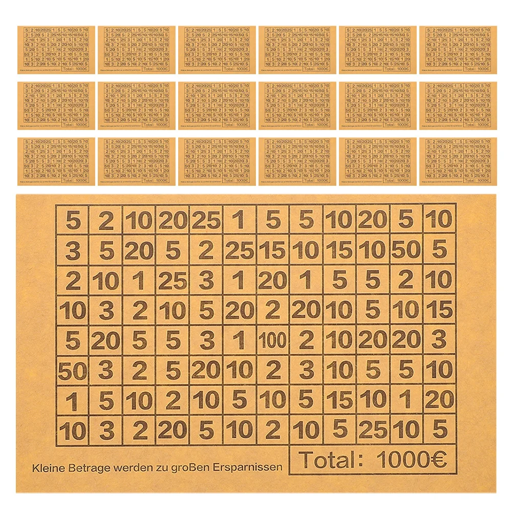 

40 Sheets Euro Number Stickers Savings Tracker Challenge DIY Money Box Decor for Saving Bank Birthdays Holidays