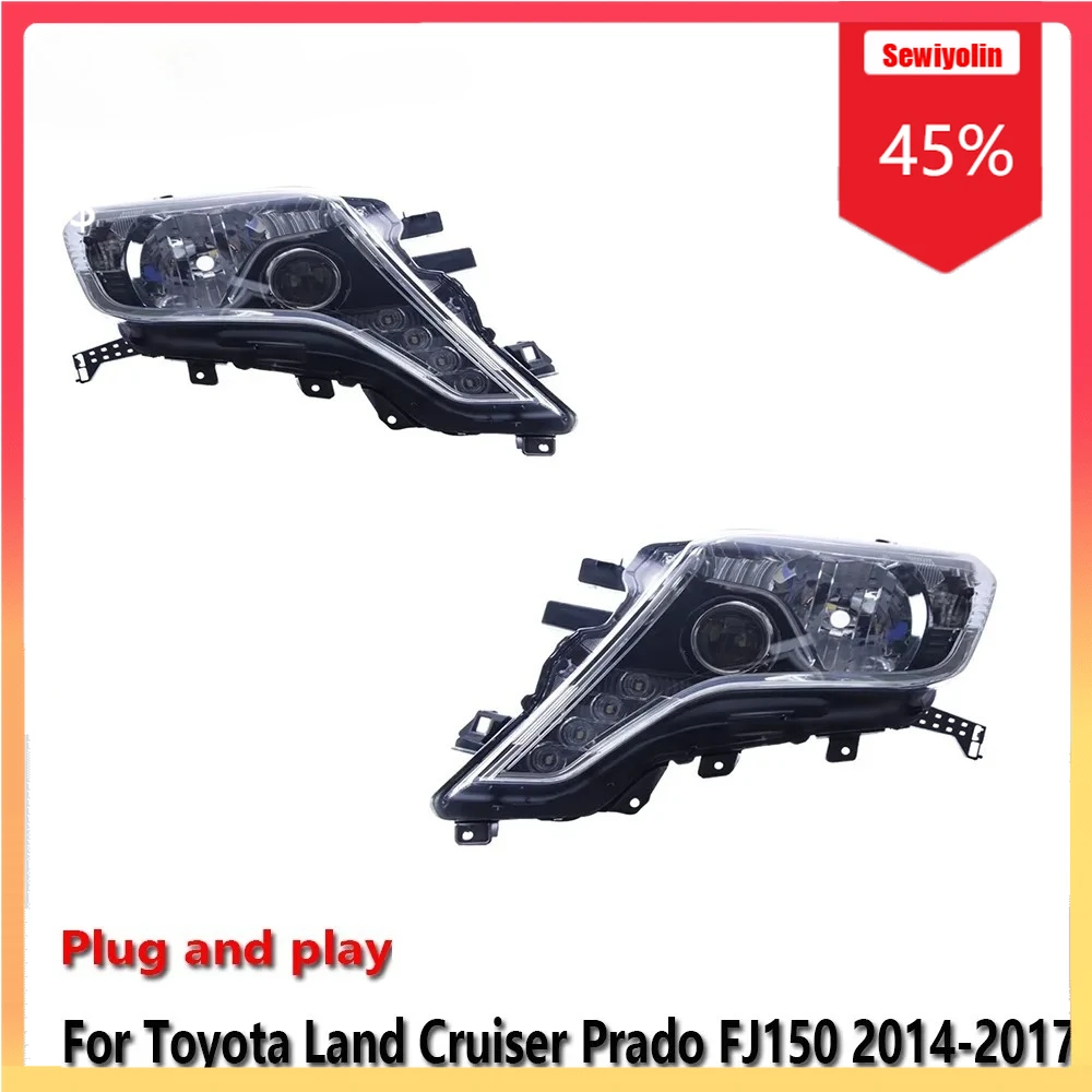 

Car LED Headlight Automobile Parts For Toyota Prado FJ150 2014-2017 Fog DRL Brake Turn Signal Lamp Plug and Play
