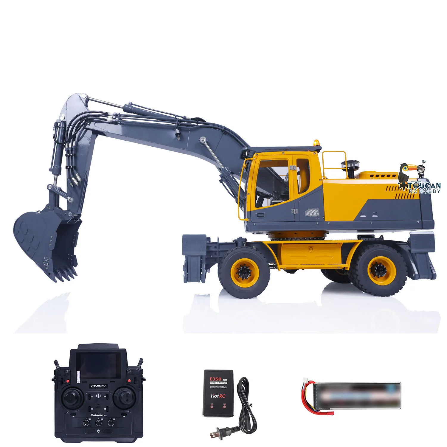 LESU 1/14 Aoue ET30H بعجلات RC حفارة هيدروليكية RTR نموذج مضخة صمام ضوء اللعب في الهواء الطلق THZH1206